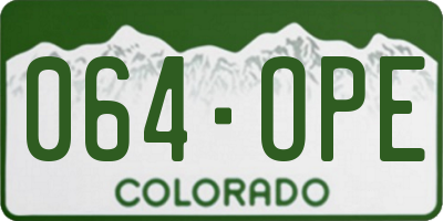 CO license plate 064OPE