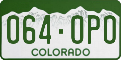 CO license plate 064OPO