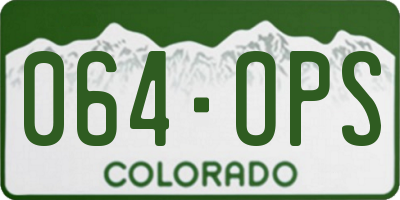CO license plate 064OPS