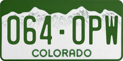 CO license plate 064OPW