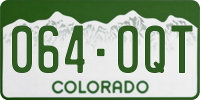 CO license plate 064OQT