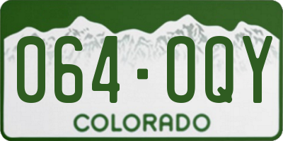 CO license plate 064OQY
