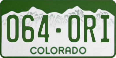 CO license plate 064ORI