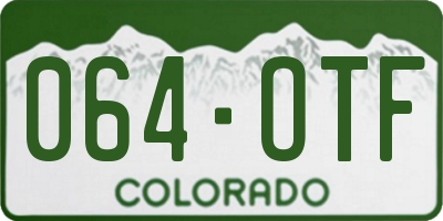 CO license plate 064OTF