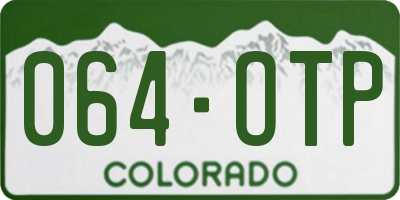 CO license plate 064OTP