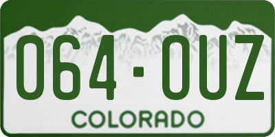 CO license plate 064OUZ
