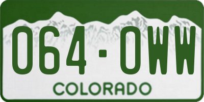 CO license plate 064OWW