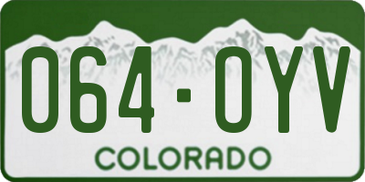 CO license plate 064OYV