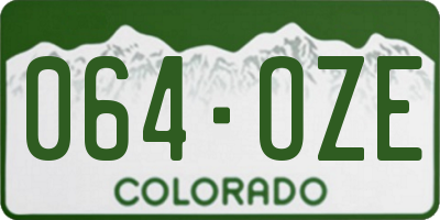 CO license plate 064OZE