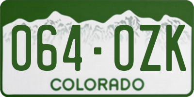 CO license plate 064OZK
