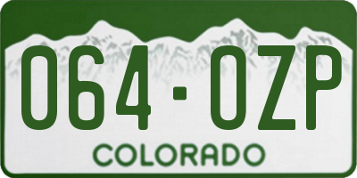 CO license plate 064OZP