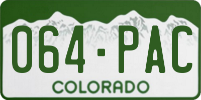 CO license plate 064PAC