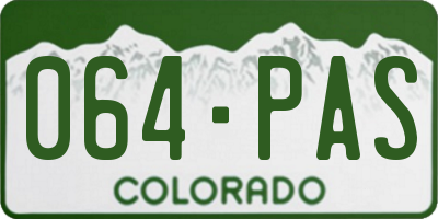 CO license plate 064PAS