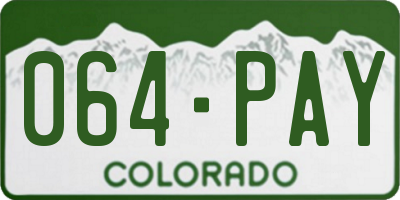 CO license plate 064PAY