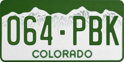 CO license plate 064PBK