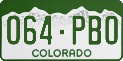 CO license plate 064PBO