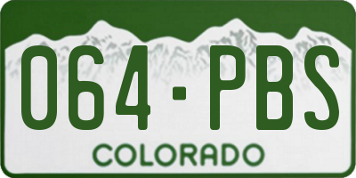 CO license plate 064PBS
