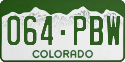CO license plate 064PBW