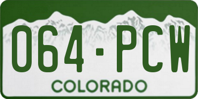 CO license plate 064PCW