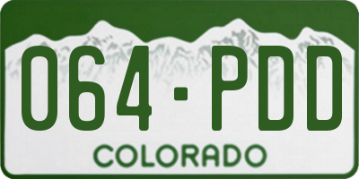 CO license plate 064PDD