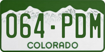 CO license plate 064PDM