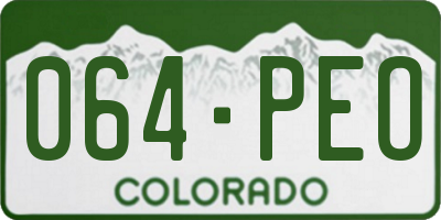 CO license plate 064PEO