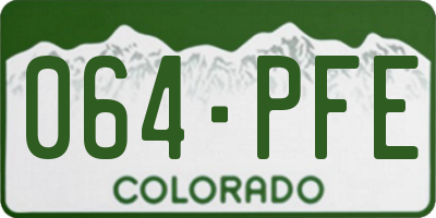 CO license plate 064PFE