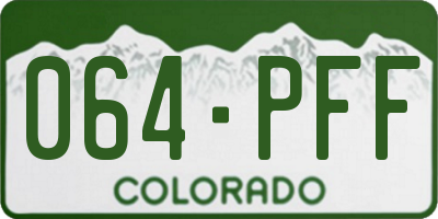 CO license plate 064PFF