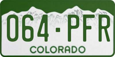 CO license plate 064PFR