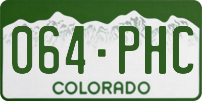 CO license plate 064PHC