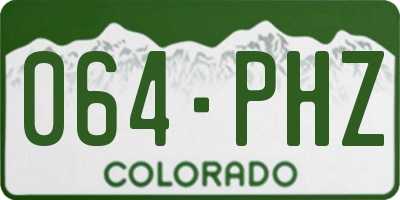 CO license plate 064PHZ