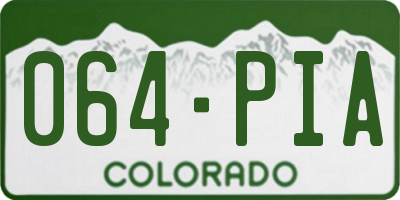 CO license plate 064PIA