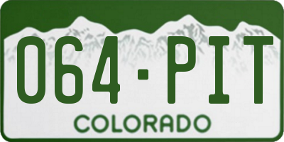 CO license plate 064PIT