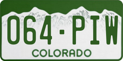 CO license plate 064PIW