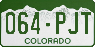 CO license plate 064PJT