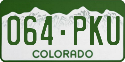 CO license plate 064PKU