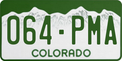 CO license plate 064PMA