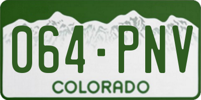CO license plate 064PNV