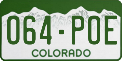 CO license plate 064POE