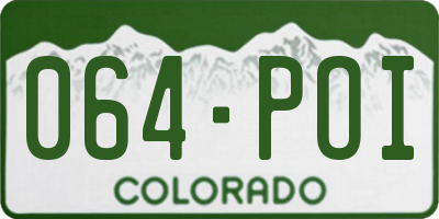CO license plate 064POI