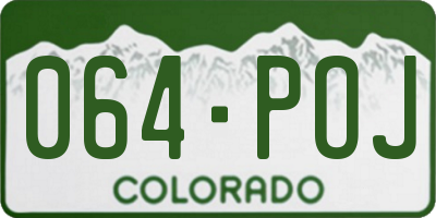 CO license plate 064POJ