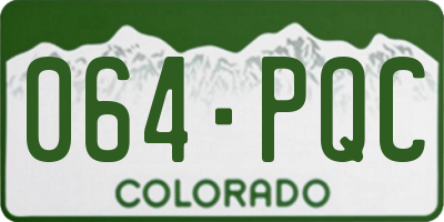 CO license plate 064PQC
