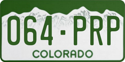 CO license plate 064PRP
