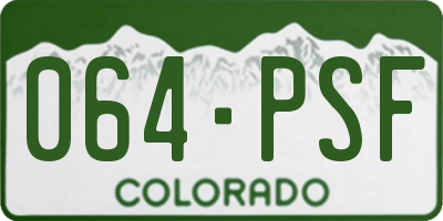 CO license plate 064PSF