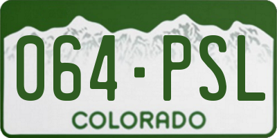 CO license plate 064PSL