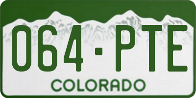 CO license plate 064PTE