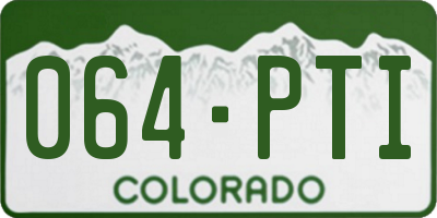 CO license plate 064PTI