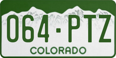 CO license plate 064PTZ