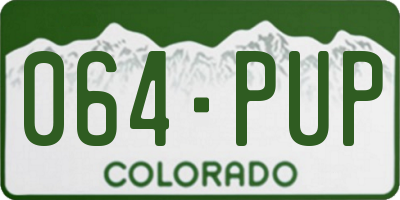 CO license plate 064PUP