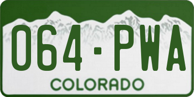 CO license plate 064PWA